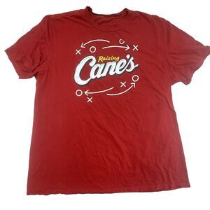Raising Canes Shirt Medium Mens Red Chicken Fingers For The Win Tee District EUC